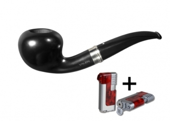 Vauen Pfeife * MELVIN 134 Weißpunktedition + Necuma Pfeifenfeuerzeug 