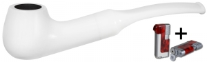 Vauen Pfeife Minni glatt weiß + Winjet Feuerzeug 