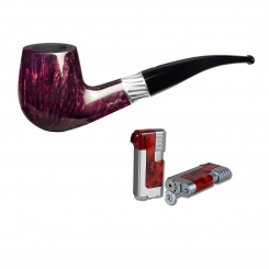 Vauen Pfeife * Mito 172 Weißpunktedition + Necuma Pfeifenfeuerzeug 