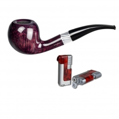 Vauen Pfeife * Mito 177 Weißpunktedition + Necuma Pfeifenfeuerzeug 