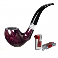 Vauen Pfeife Mito 187 Weißpunktedition + Necuma Pfeifenfeuerzeug 