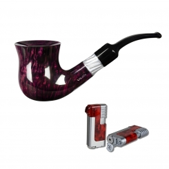 Vauen Pfeife * Mito 195 Weißpunktedition + Necuma Pfeifenfeuerzeug 