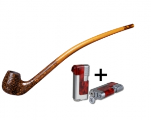 Vauen Lesepfeife Auenland Modon sandgestrahlt + Winjet Pfeifenfeuerzeug 