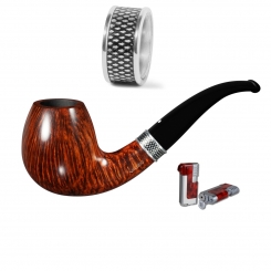 Vauen Pfeife Nana 173 Weißpunktedition + Necuma Pfeifenfeuerzeug 