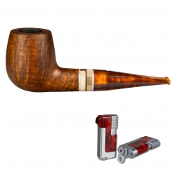 Vauen Pfeife * Oregon 111 Weißpunktedition + Necuma Pfeifenfeuerzeug 