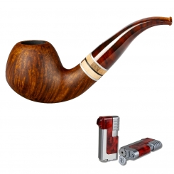 Vauen Pfeife * Oregon 115 Weißpunktedition + Necuma Pfeifenfeuerzeug 