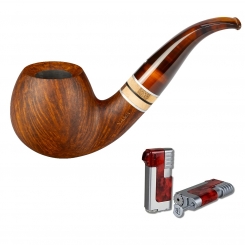 Vauen Pfeife * Oregon 119 Weißpunktedition + Necuma Pfeifenfeuerzeug 