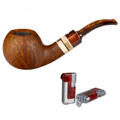 Vauen Pfeife * Oregon 137 Weißpunktedition + Necuma Pfeifenfeuerzeug 