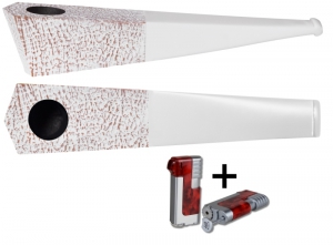 Vauen Pfeife Quixx sand weiß + Winjet Pfeifenfeuerzeug 