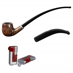 Vauen Pfeife Lesepfeife * Relax 127 Weißpunktedition + Necuma Pfeifenfeuerzeug 