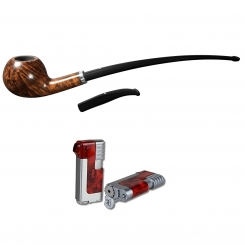 Vauen Pfeife Lesepfeife * Relax 144 Weißpunktedition + Necuma Pfeifenfeuerzeug 