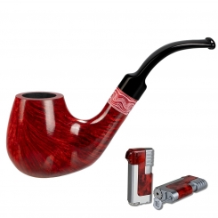 Vauen Pfeife * Rose 8342 + Necuma Pfeifenfeuerzeug 