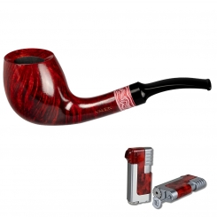 Vauen Pfeife Rose 8371 + Necuma Pfeifenfeuerzeug 