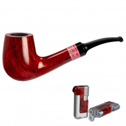 Vauen Pfeife Rose 8372 + Necuma Pfeifenfeuerzeug 