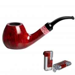 Vauen Pfeife Standpfeife Rose 8379 + Necuma Pfeifenfeuerzeug 