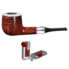 Vauen Pfeife * Shine 109 Weißpunktedition + Necuma Pfeifenfeuerzeug 