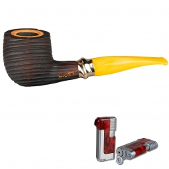 Vauen Pfeife * Siena 533 Weißpunktedition + Necuma Pfeifenfeuerzeug 