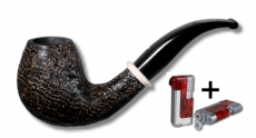 Vauen Pfeife Soeren Weißpunktedition S 673 + Winjet Pfeifenfeuerzeug 
