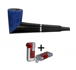 Vauen Pfeife * Spin 4 Weißpunktedition + Necuma Pfeifenfeuerzeug 