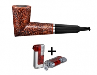 Vauen Pfeife * Spin 5 Weißpunktedition + Necuma Pfeifenfeuerzeug 