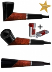 Vauen Pfeife Spin 6 Weißpunktedition + Winjet Pfeifenfeuerzeug 