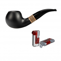 Vauen Pfeife * Timber 137 Weißpunktedition + Necuma Pfeifenfeuerzeug 