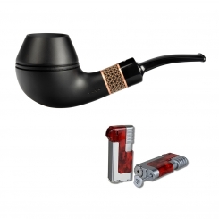 Vauen Pfeife Standpfeife * Timber 179 Weißpunktedition + Necuma Pfeifenfeuerzeug 