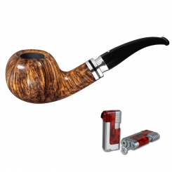 Vauen Pfeife Topas 151 Weißpunktedition + Necuma Pfeifenfeuerzeug 