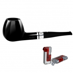 Vauen Pfeife Topas 250 Weißpunktedition + Necuma Pfeifenfeuerzeug 