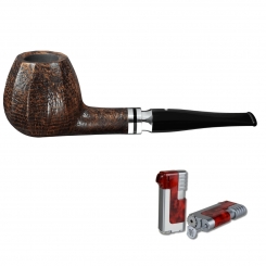 Vauen Pfeife * Topas 550 Weißpunktedition + Necuma Pfeifenfeuerzeug 