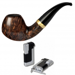 Vauen Pfeife * Troja 115 Weißpunktedition + Necuma Pfeifenfeuerzeug 