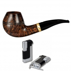 Vauen Pfeife * Troja 146 Weißpunktedition + Necuma Pfeifenfeuerzeug 