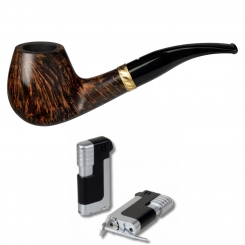 Vauen Pfeife * Troja 161 Weißpunktedition + Necuma Pfeifenfeuerzeug 