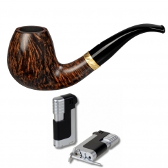 Vauen Pfeife * Troja 173 Weißpunktedition + Necuma Pfeifenfeuerzeug 