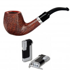 Vauen Pfeife * Troja 506 Weißpunktedition + Necuma Pfeifenfeuerzeug 