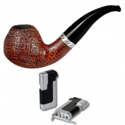 Vauen Pfeife * Troja 515 Weißpunktedition + Necuma Pfeifenfeuerzeug 