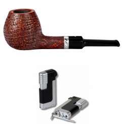 Vauen Pfeife * Troja 531 Weißpunktedition + Necuma Pfeifenfeuerzeug 