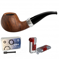 Vauen Pfeife * Tuerca Weißpunktedition 137 + Necuma Pfeifenfeuerzeug 