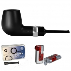 Vauen Pfeife * Tuerca Weißpunktedition 211 + Necuma Pfeifenfeuerzeug 