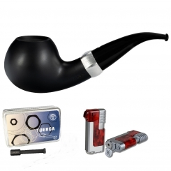 Vauen Pfeife * Tuerca Weißpunktedition 237 + Necuma Pfeifenfeuerzeug 