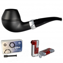 Vauen Pfeife Tuerca Weißpunktedition 246 + Necuma Pfeifenfeuerzeug 