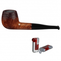 Vauen Pfeife Vintage sandgestrahlt 4066 + Necuma Pfeifenfeuerzeug 