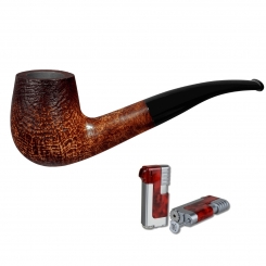 Vauen Pfeife * Vintage sandgestrahlt 4072 + Necuma Pfeifenfeuerzeug 