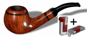 Vauen Pfeife Weißpunktedition Regent glatt R 342 + Winjet Pfeifenfeuerzeug 