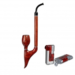 Vauen Pfeife Enzian Weißpunktedition + Necuma Pfeifenfeuerzeug 