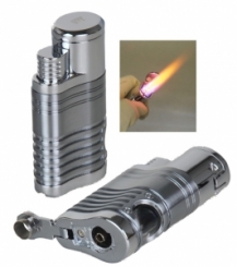 Winjet 4fach Jet Zigarrenfeuerzeug silber mit Zigarrenbohrer 