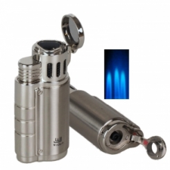 Winjet 3fach Jet Zigarrenfeuerzeug silber mit Zigarrenbohrer Escape 