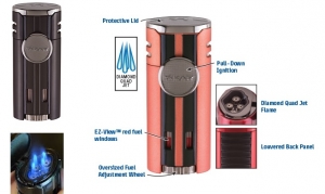 Xikar HP4 QUAD Diamant Feuerzeug gunmetal 