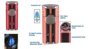 Xikar HP4 QUAD Diamant Feuerzeug red 