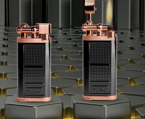 Xikar Pipeline Pfeifenfeuerzeug schwarz-rosegold 